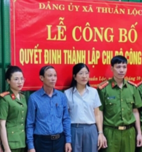 Xã Thuần Lộc thành lập chi bộ công an khối cơ quan